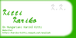 kitti kariko business card